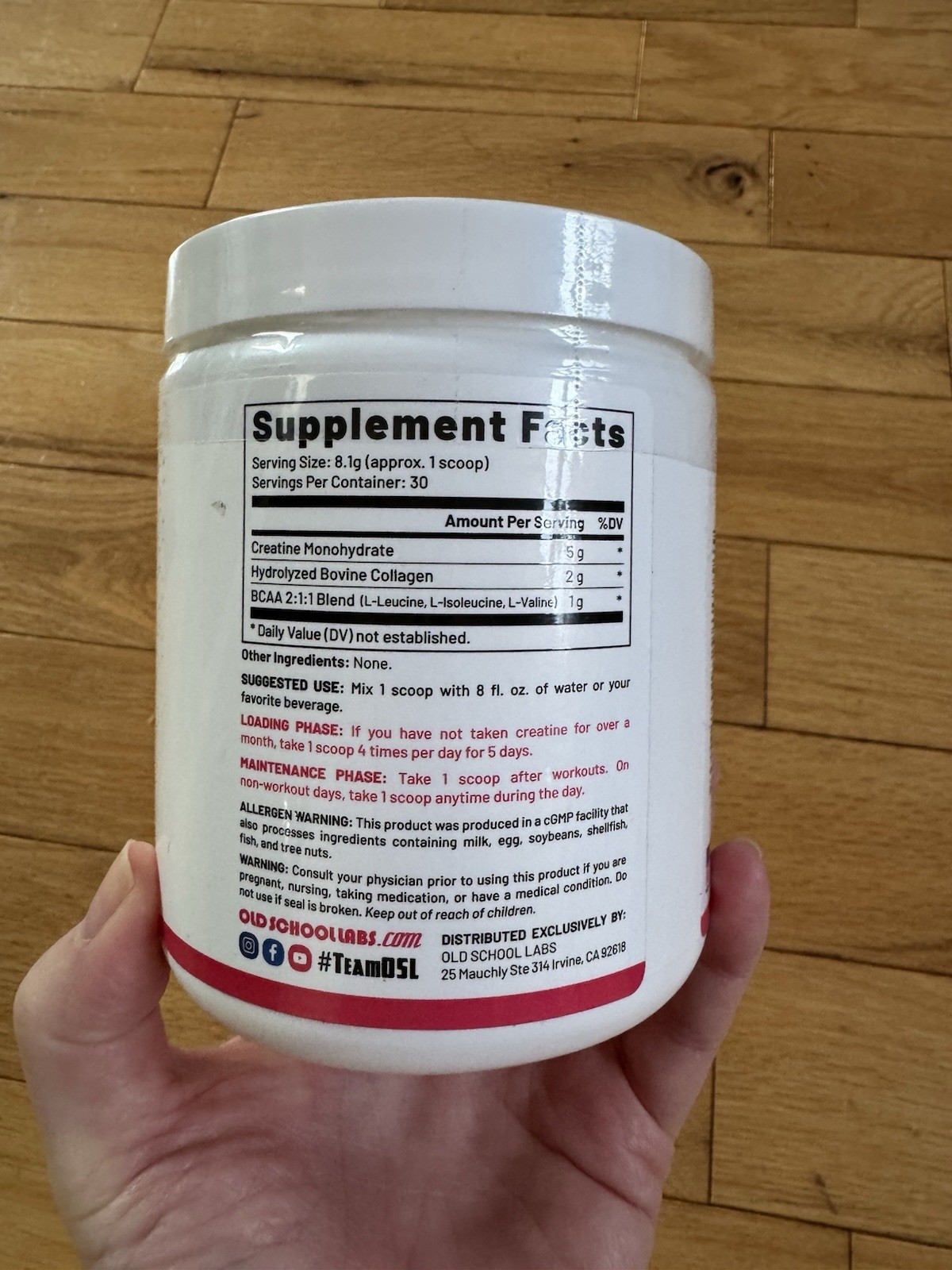 Old School Creatine Monohydrate for Women 243g/8.57oz 30 Servings – Ex: 5/27