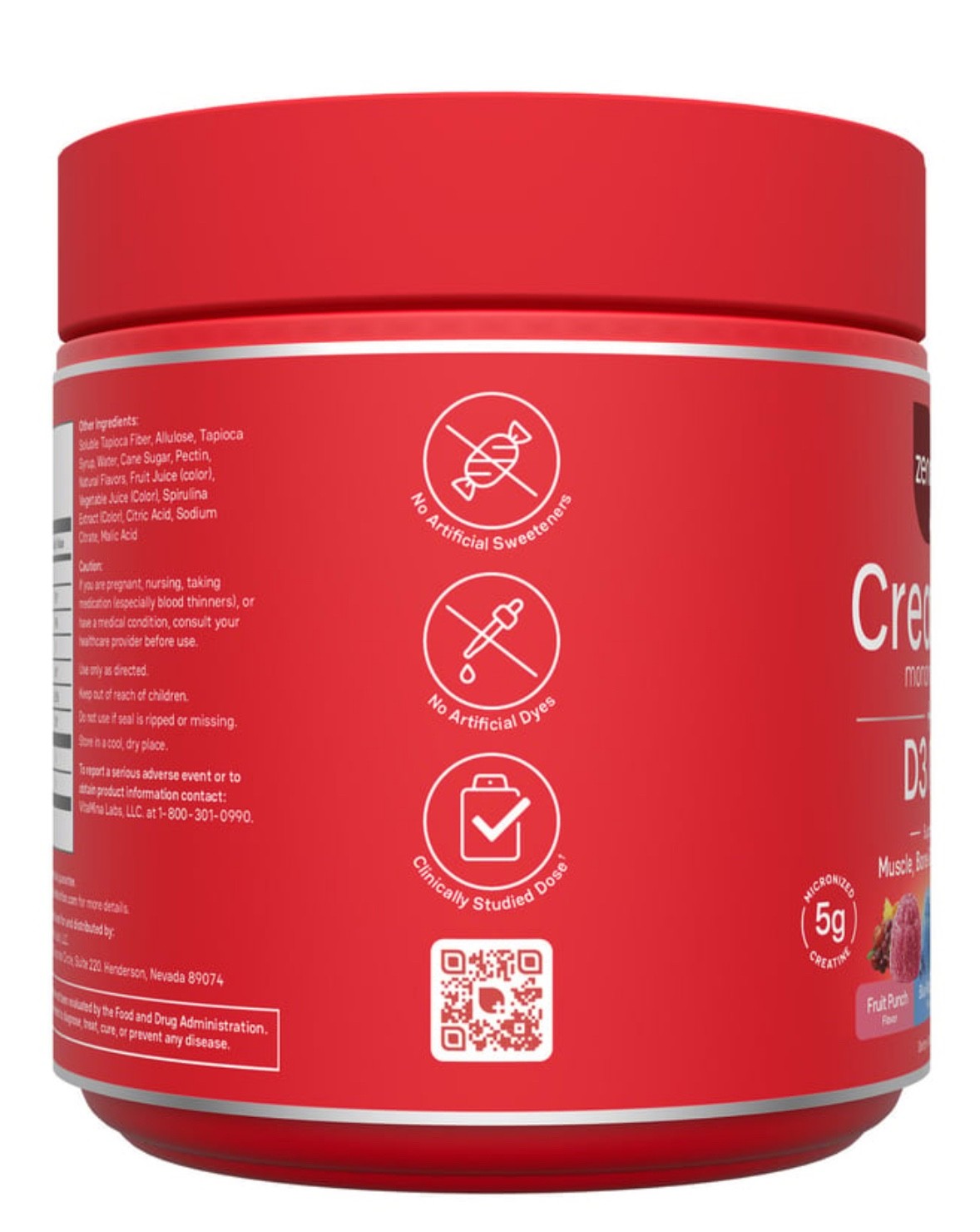 Zena Creatine D3 K2 Variety Pack Muscle Recovery Energy Supplement 180 Gummies