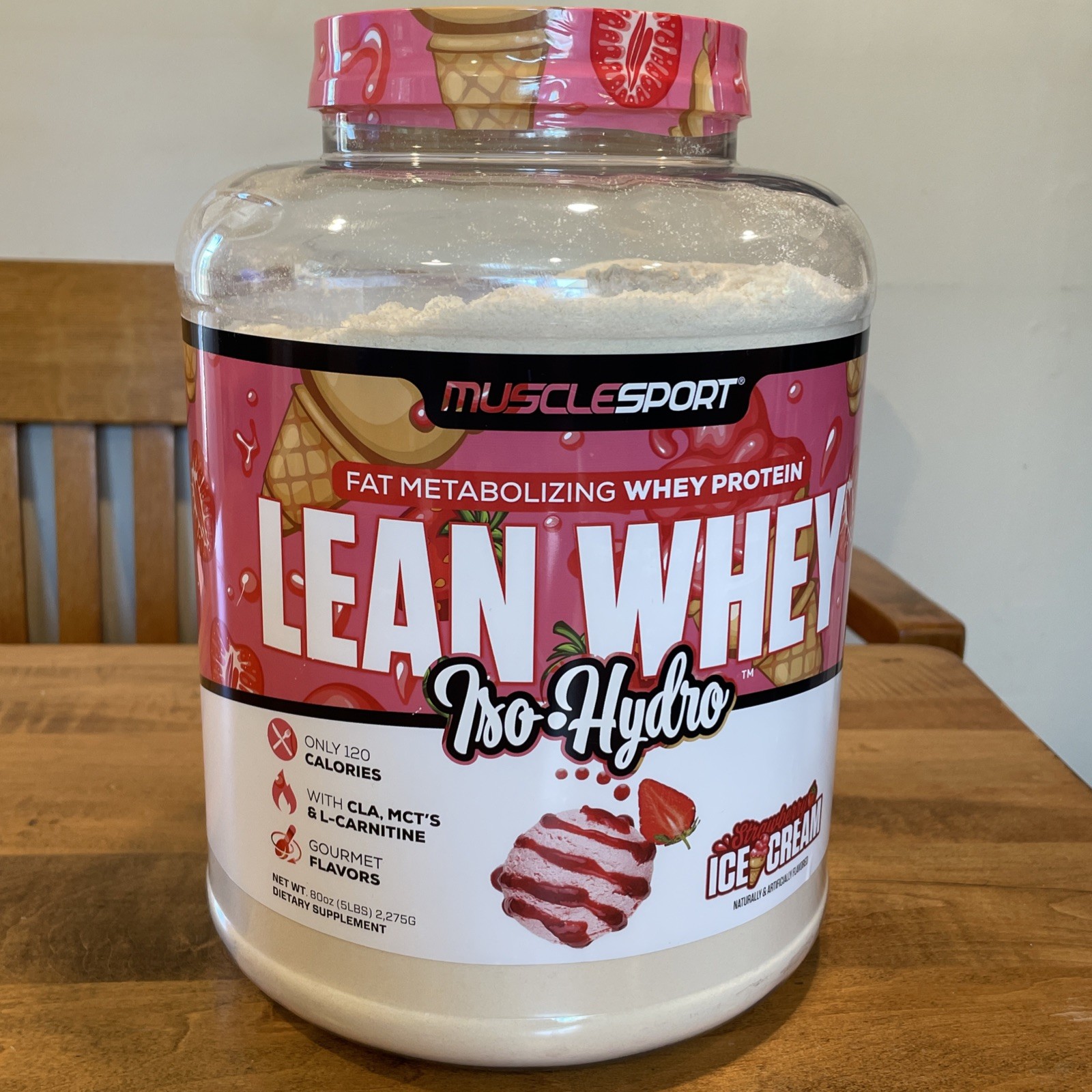 MuscleSport Lean Whey Iso Hydro™ Protein 5lb Strawberry Ice Cream Exp 08/2027