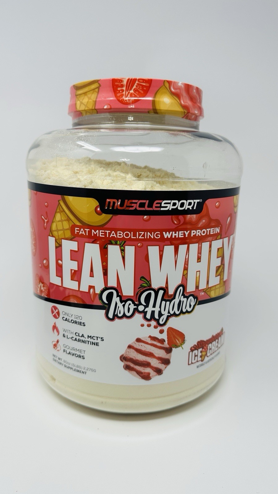 MuscleSport Lean Whey Revolution 5LB Strawberry *NEW SEALED EXP DATE 08/2027*