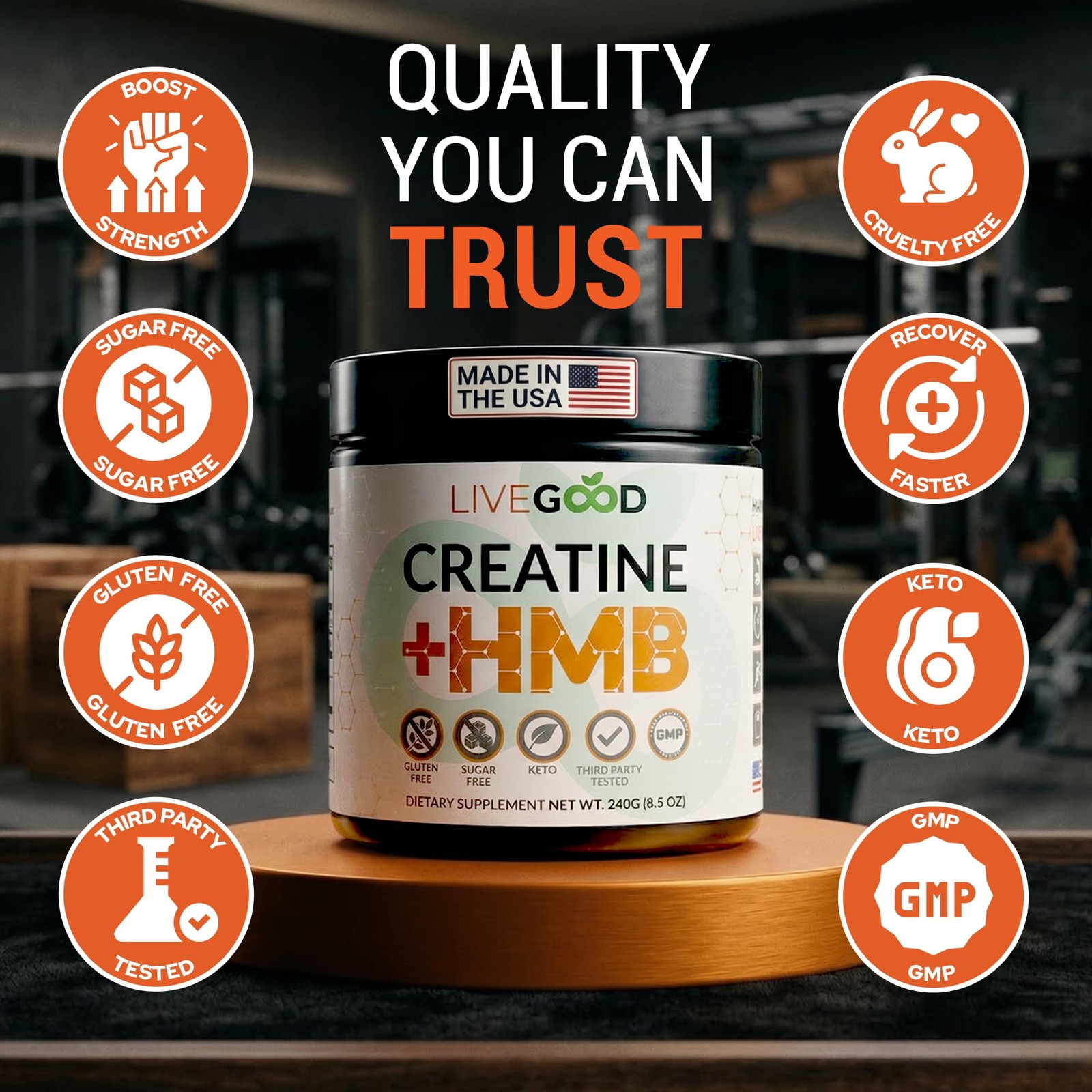Creatine Monohydrate with HMB for Lean Muscle Growth & Recovery – HMB Creatin…