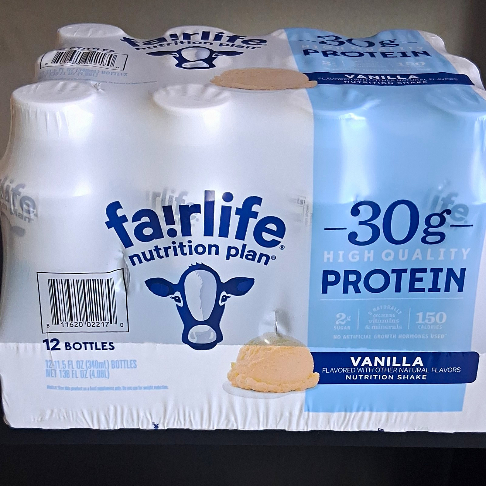 fairlife Vanilla Nutrition Shake 30g Protein, 12 Bottles 11.5 fl oz
