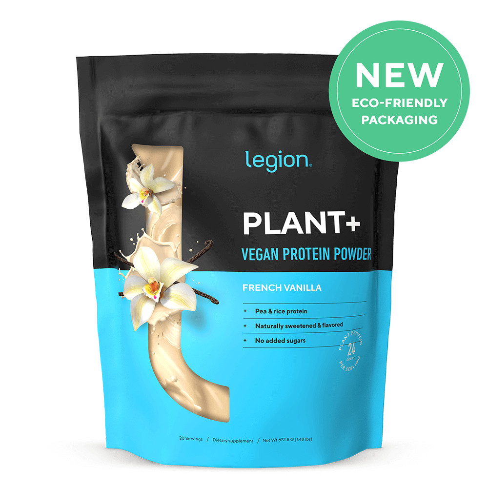 Legion Plant+ All Natural Plant Protein Powder, French Vanilla, 20 Servings