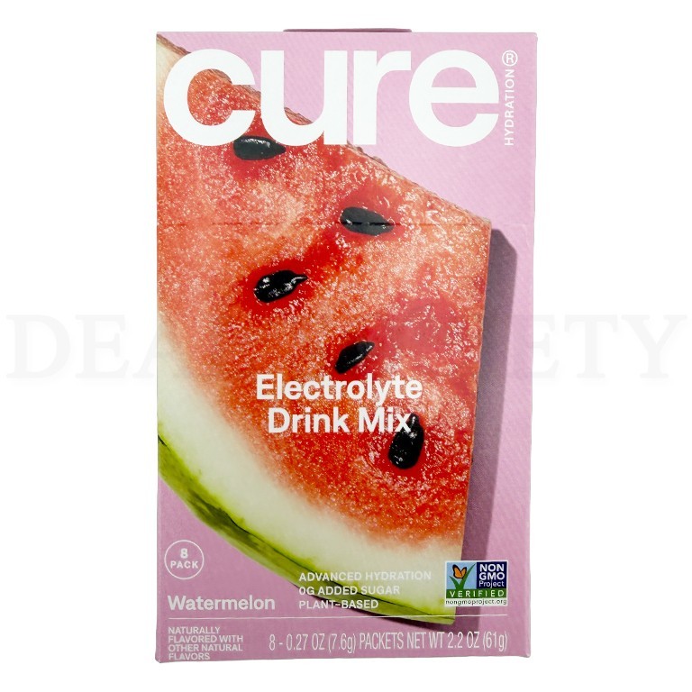 Cure Hydration Plant-Based Electrolyte Drink Mix Watermelon 8 ct Each Lot of 5