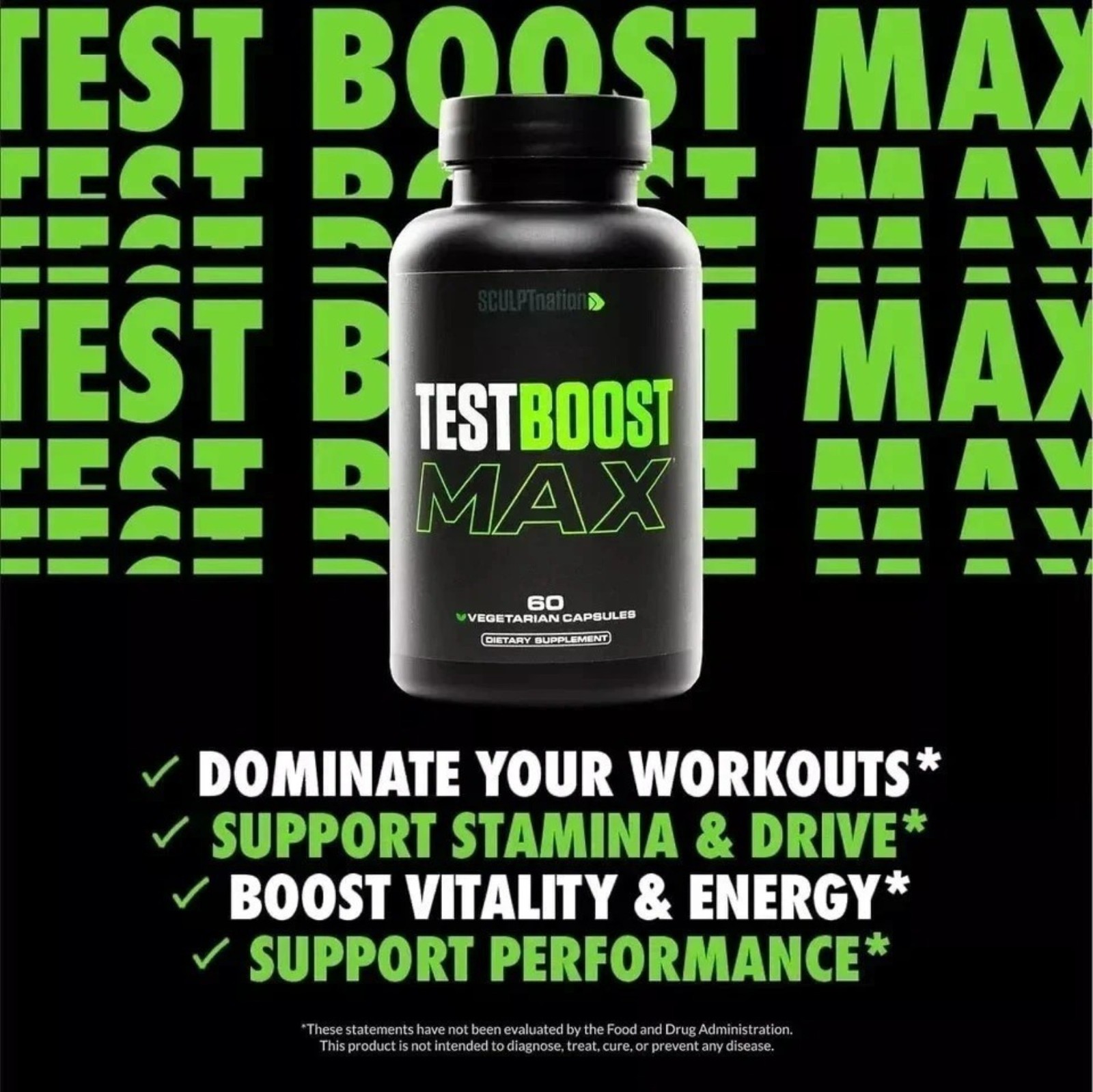TEST BOOST Max Sculptnation Testosterone Build Muscle Men weight Loss