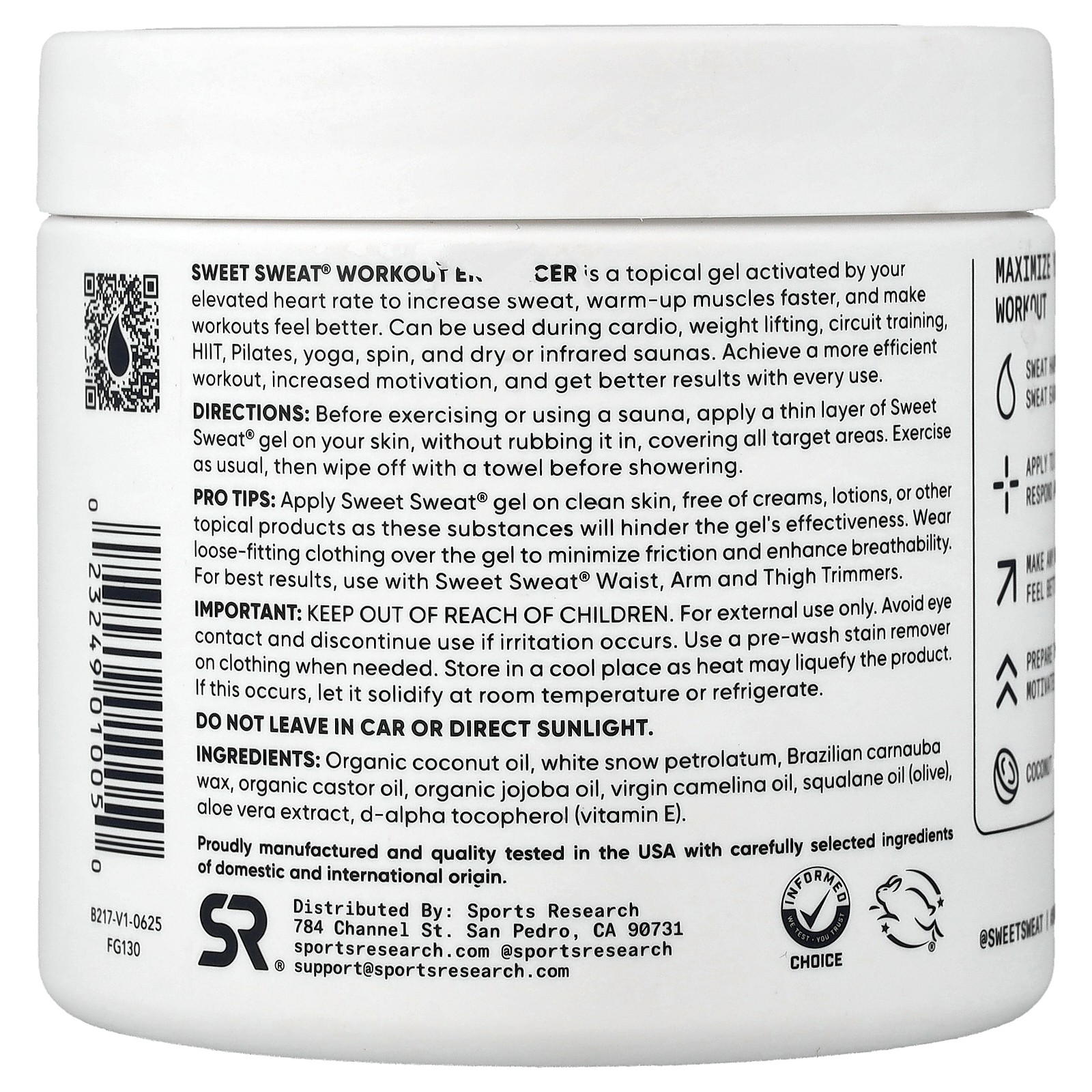 Sweet Sweat, Workout Enhancer, Coconut, 13.5 oz (383 g)