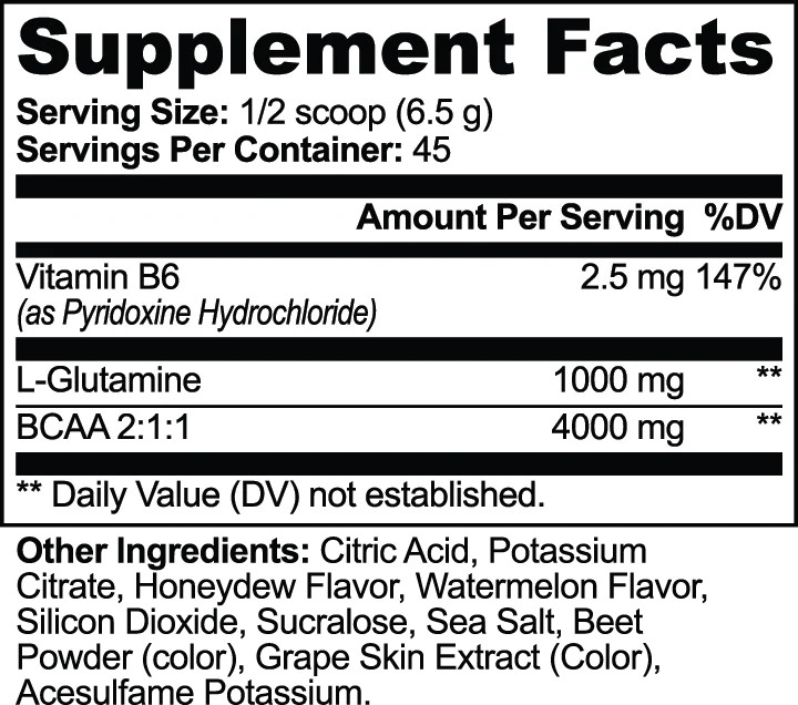 BCAA Post Workout Powder (Honeydew/Watermelon)