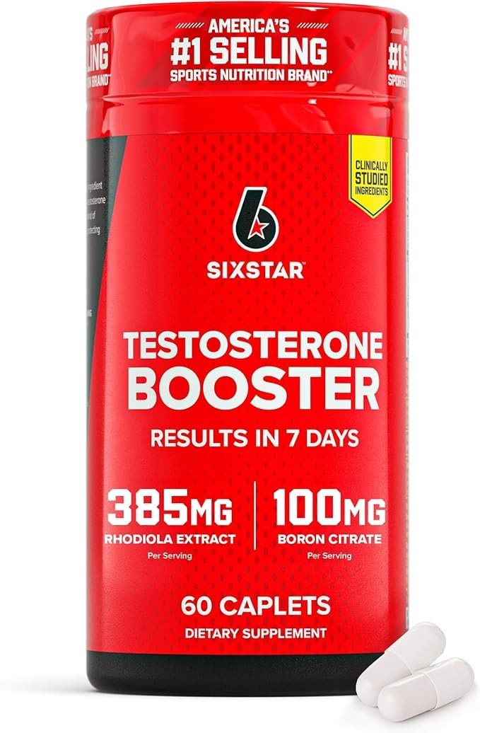 Six Star Nutrition Testosterone Booster for Men with Rhodiola Extract and Boron