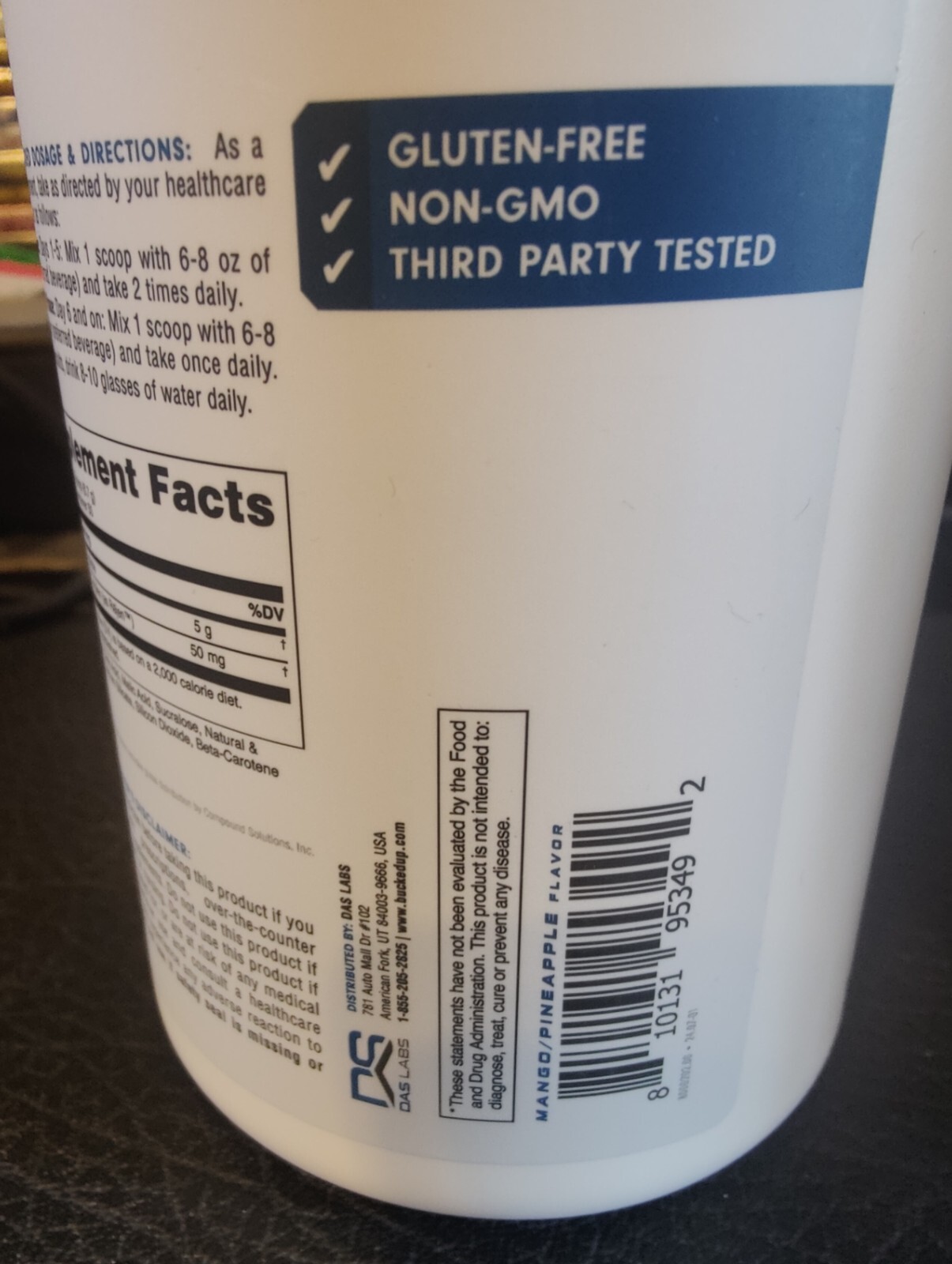 Bucked Up Creatine Monohydrate 250 Grams Powder Mango PineApple. 50 Servings. 5g