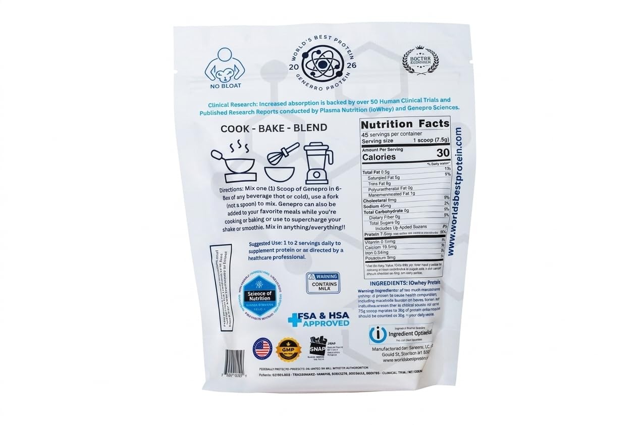 GENEPRO GEN. 3 Unflavored Protein 1.09 Pound (Pack of 1), Newest Formula