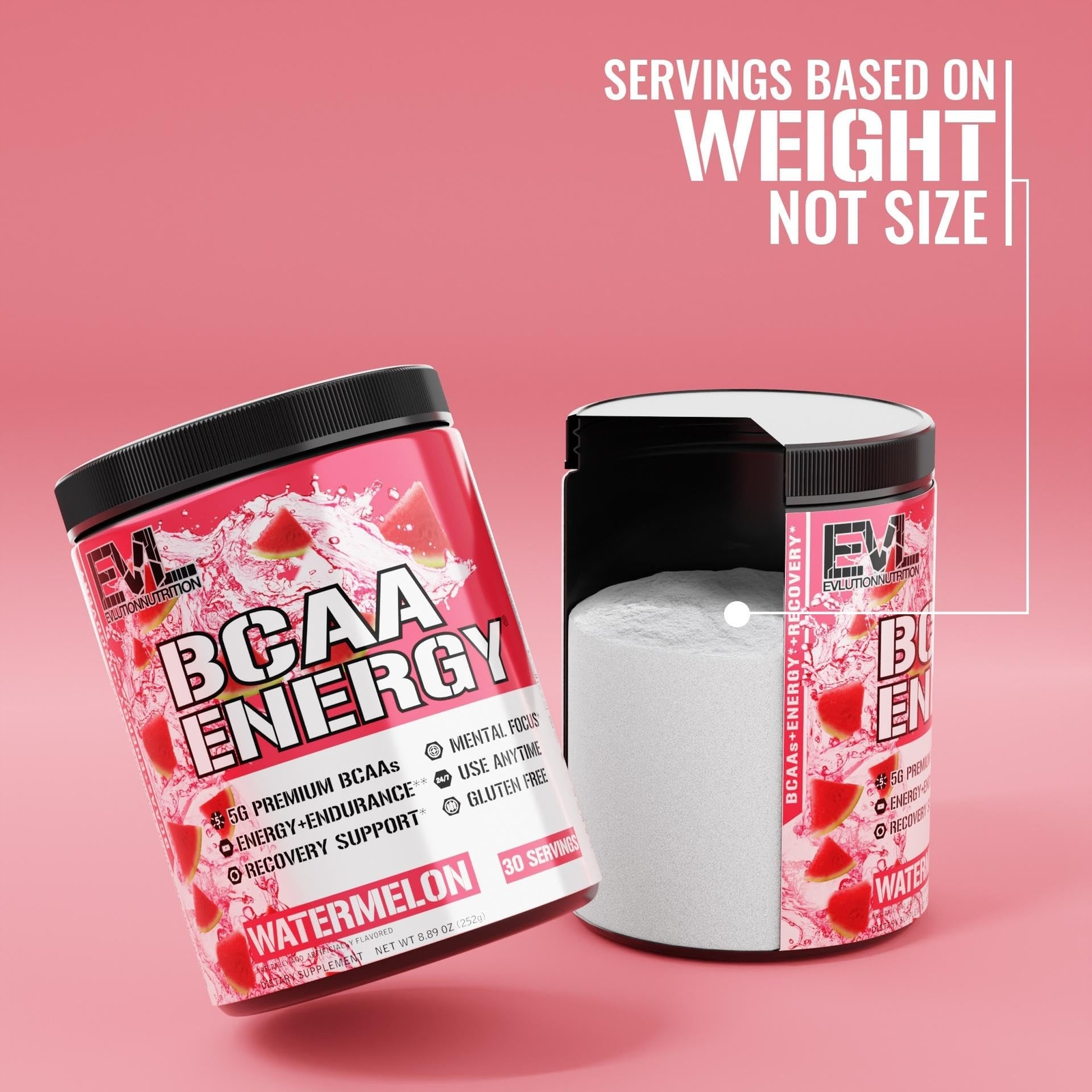 EVL BCAA Energy Watermelon 30 Servings Amino Acid Preworkout Supplement