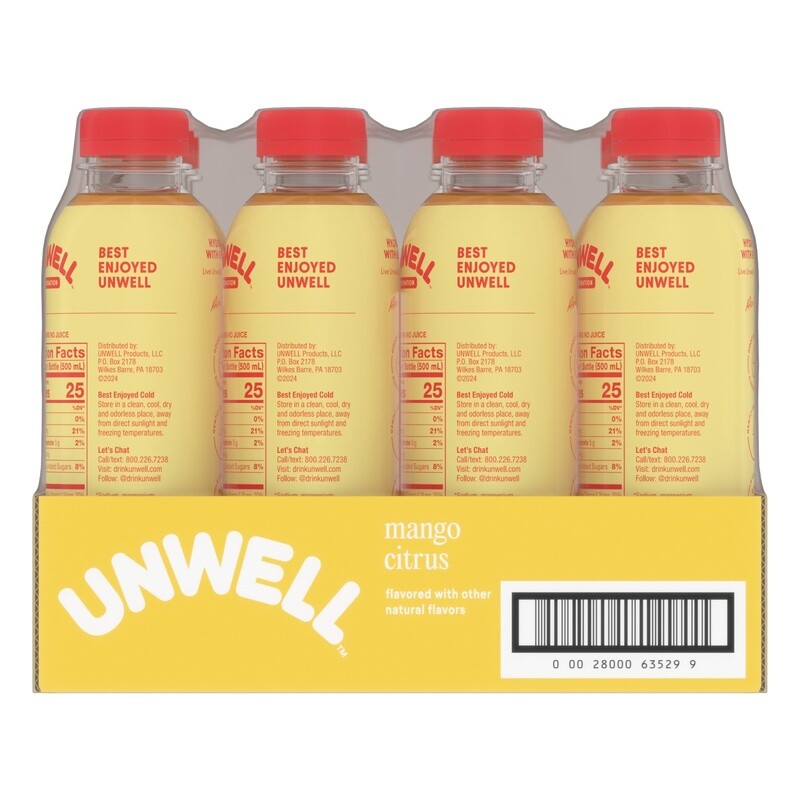 Electrolyte Drink Hydration Focus Mango Citrus Natural Ingredients 12 Pack New