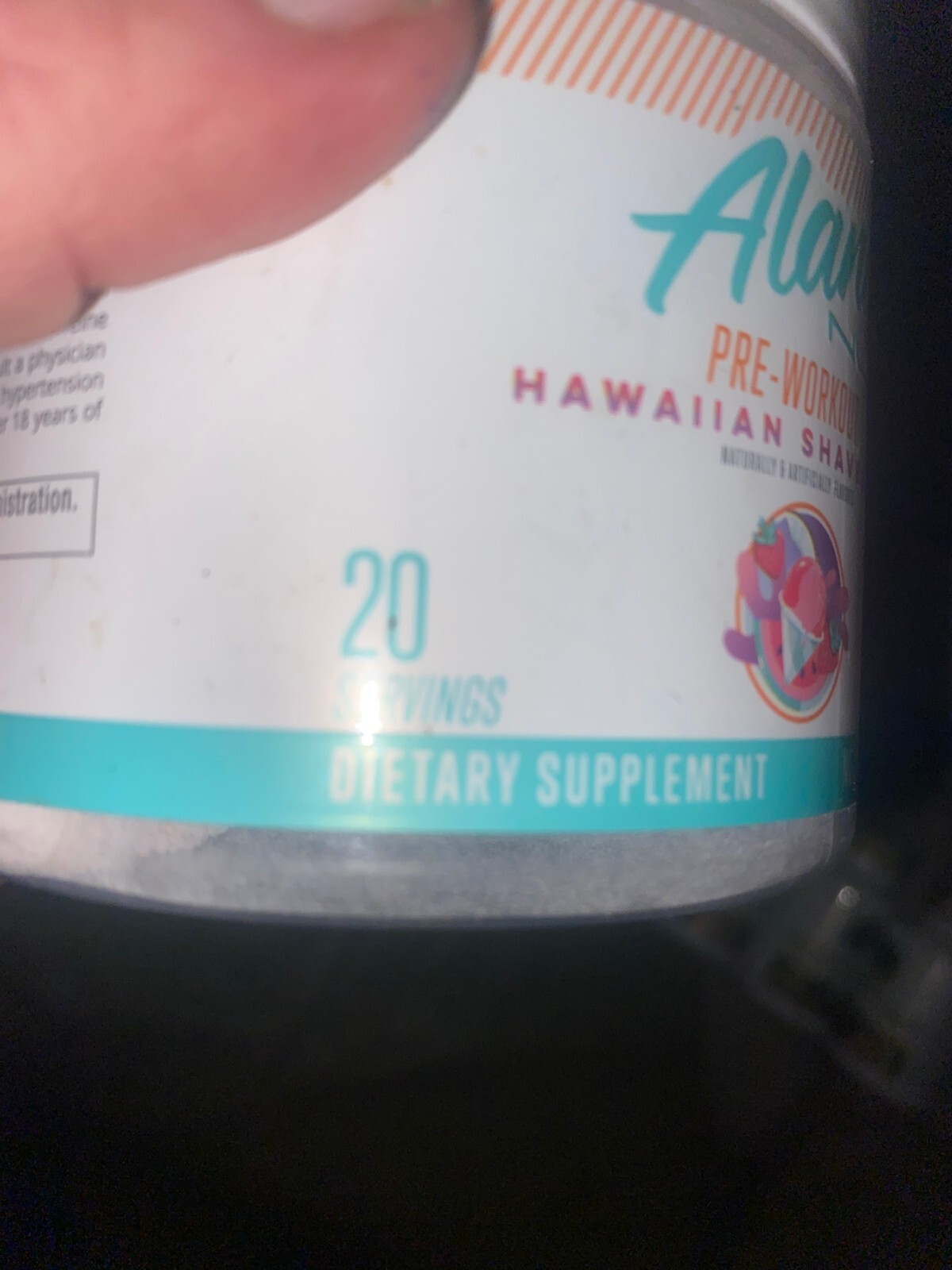 Alani Pre-Workout Hawaiian Shaved Ice-Energy, Endurance, Pump. 20 Serving, 11/26