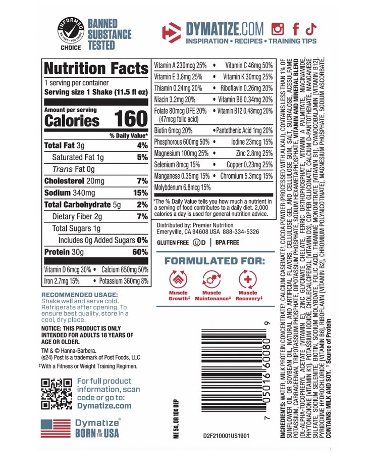 Dymatize Performance Protein Shake Cocoa Pebbles 12-Pack 11.5 fl oz