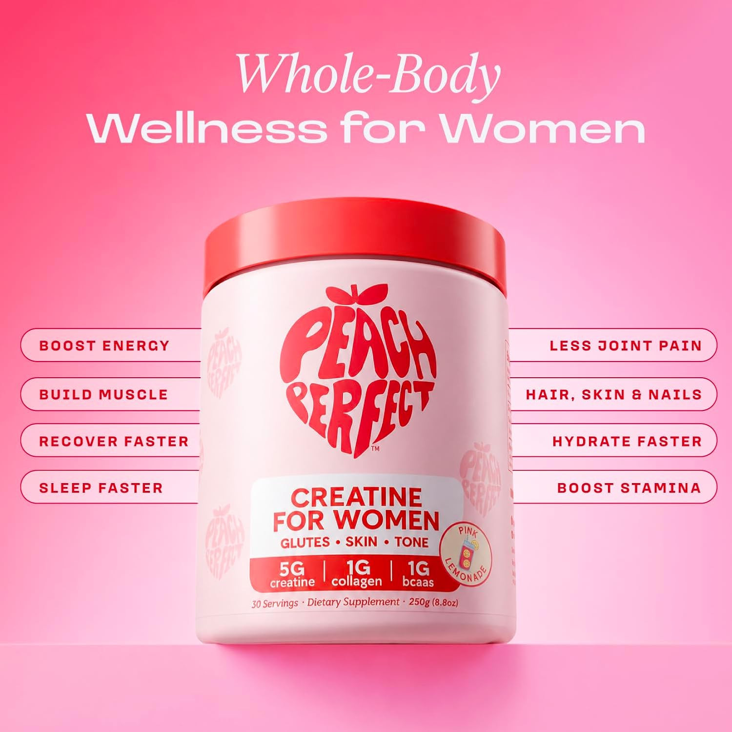 Creatine for Women – Micronized Creatine Monohydrate Powder with BCAA & Collagen