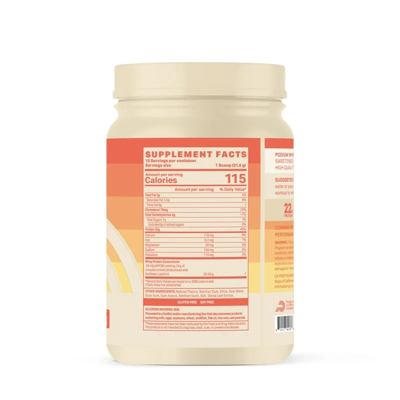 Podium Nutrition Whey Protein – Vanilla Ice Cream – 16.72oz EXP DATE: 01/2026