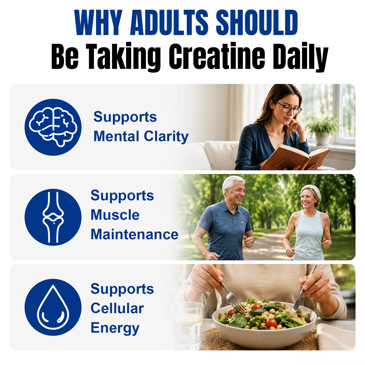 Creatine Monohydrate 2250mg Supports Muscle Strength Energy Workout Performance