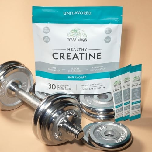 Creatine Monohydrate Powder 30 Stick Packs Unflavored Muscle