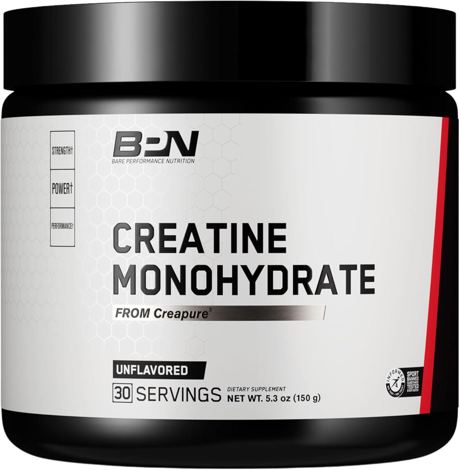 , BPN Pure Creatine Monohydrate Powder by Creapure, 5G of Creatine per Serving,