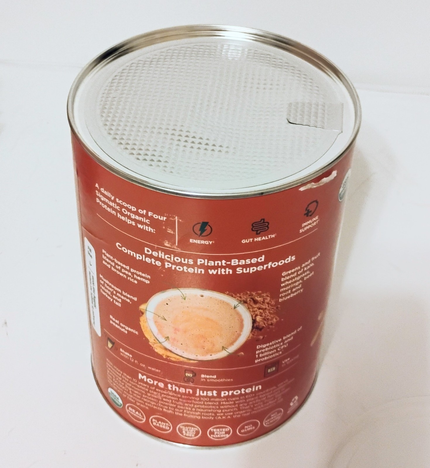 Plan Based Organic Protein w/ Mushrooms & Adaptogens Peanut Butter 1.32lbs 11/26