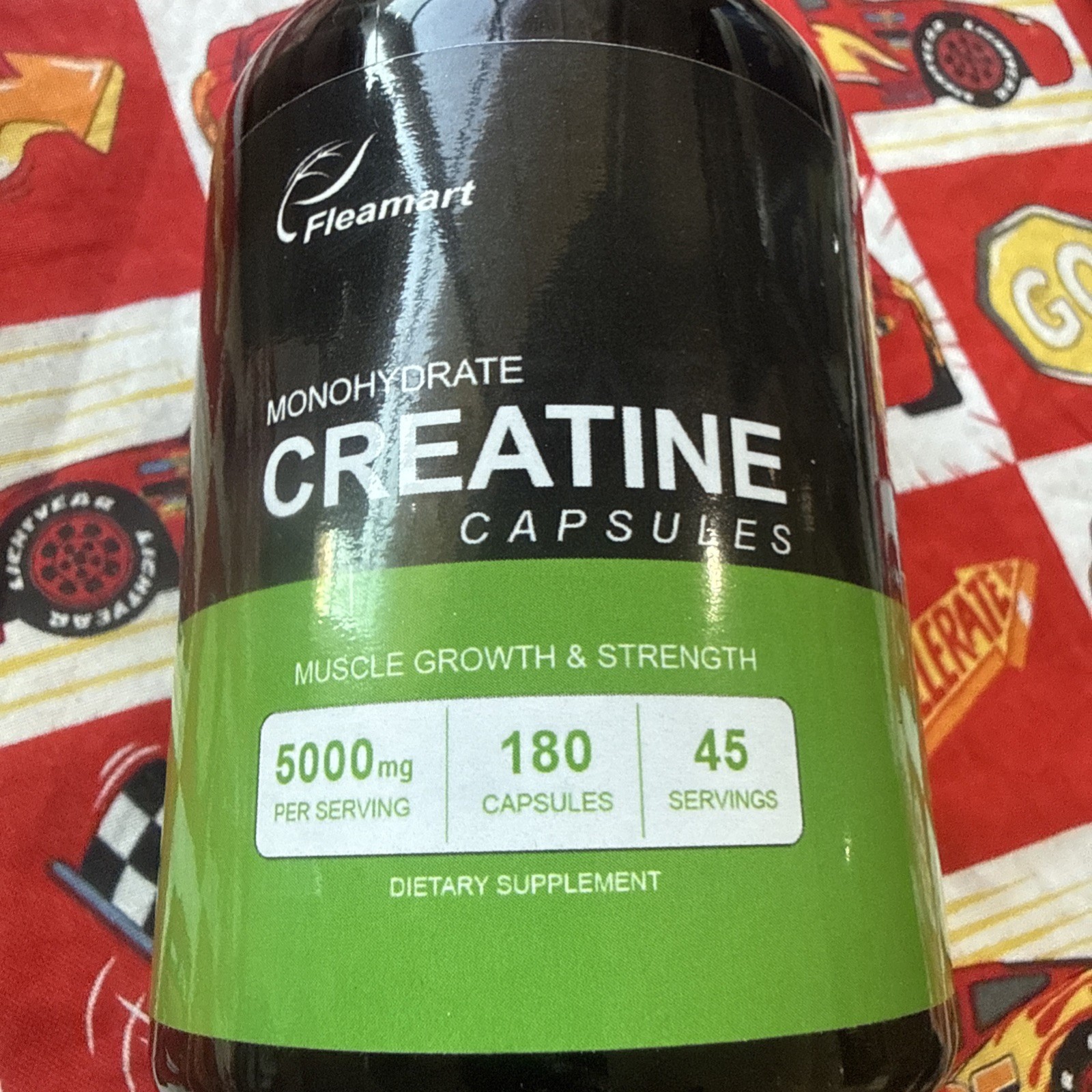 2X Fleamart monohydrate creatine capsules 5000mg 180 Capsules EA Exp 12/22/26