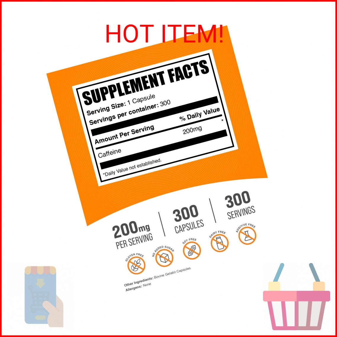 BulkSupplements.com Caffeine Capsules – Caffeine Supplements, Caffeine Pills 200