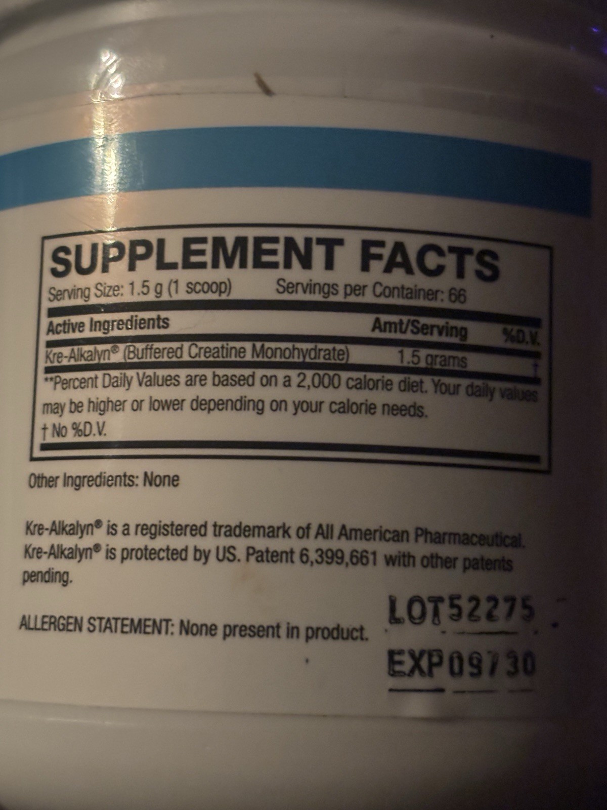Sealed Kre-Alkalyn Creatine 100g EXP 09/2030 + Pair Olympic Barbell Weight Clips