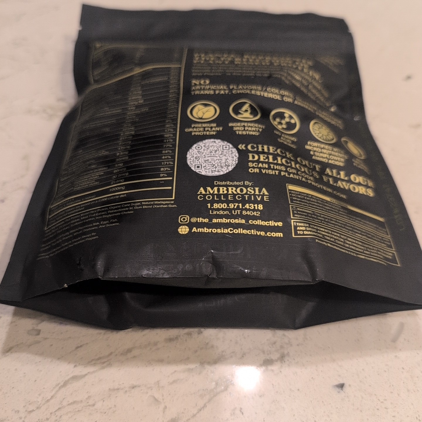 Ambrosia Collective Madagascar Vanilla Plant Protein Powder-Best By 04/2026