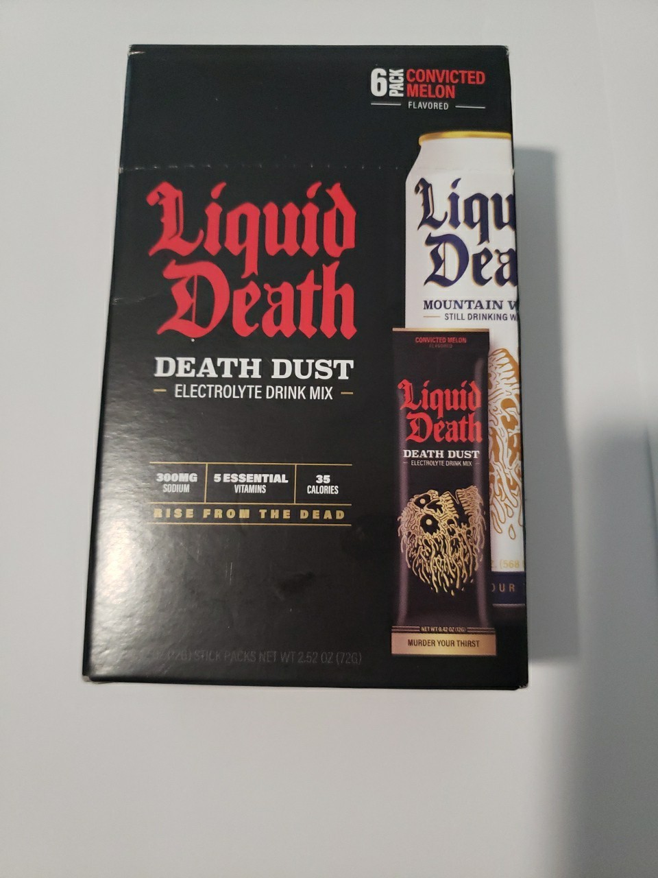 Liquid Death Electrolyte Dust Hydration Powder Murder Your Thirst Convicted Melo