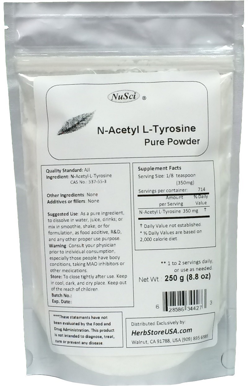 NuSci N-Acetyl L-Tyrosine Pure Powder 1000g(2.2lb bioavailable alertness muscle