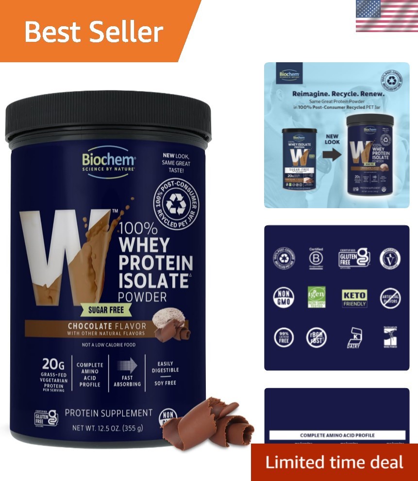 Keto Friendly 100% Whey Protein Powder – 20g High-Quality Sugar-Free Chocolate