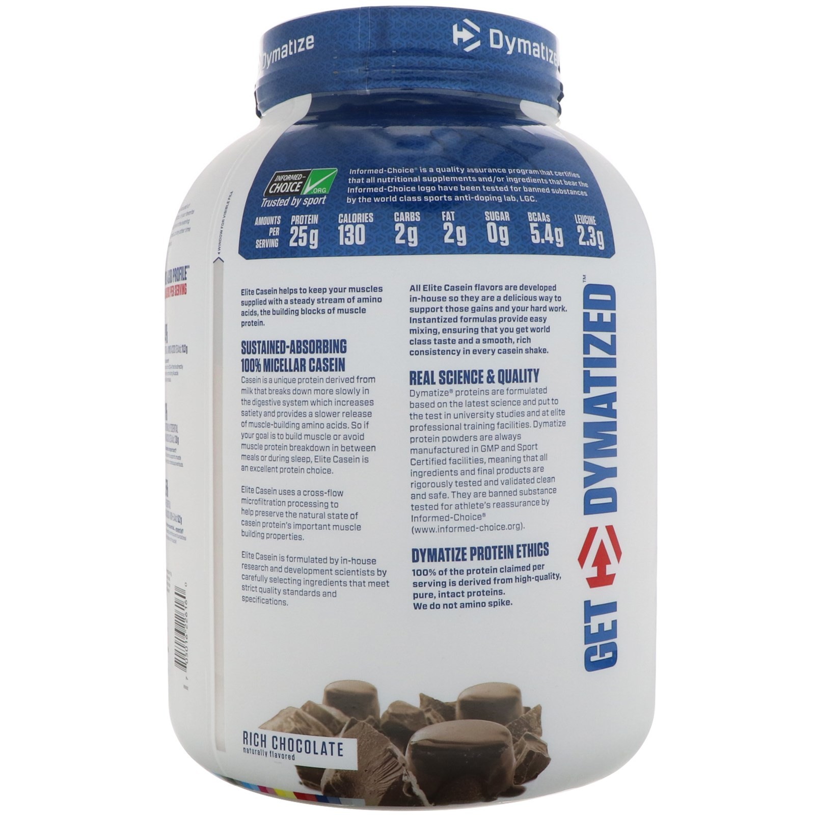 Elite Casein, Rich Chocolate, 4 lb (1.8 kg)