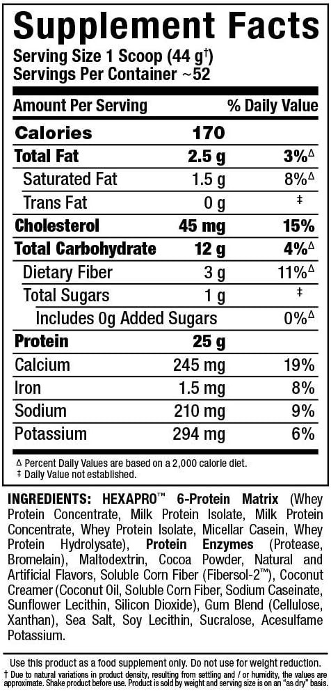 Allmax Nutrition – HexaPro High Protein Lean Meal – Chocolate – 5 lbs (2.27 kg)