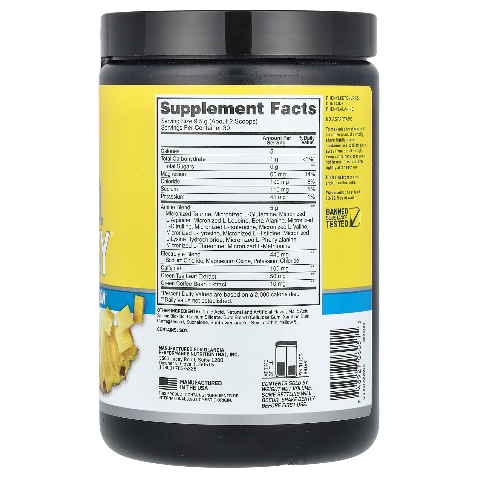 ESSENTIAL AMIN.O. ENERGY + ELECTROLYTES, Pineapple Twist, 10.05 oz (285 g)