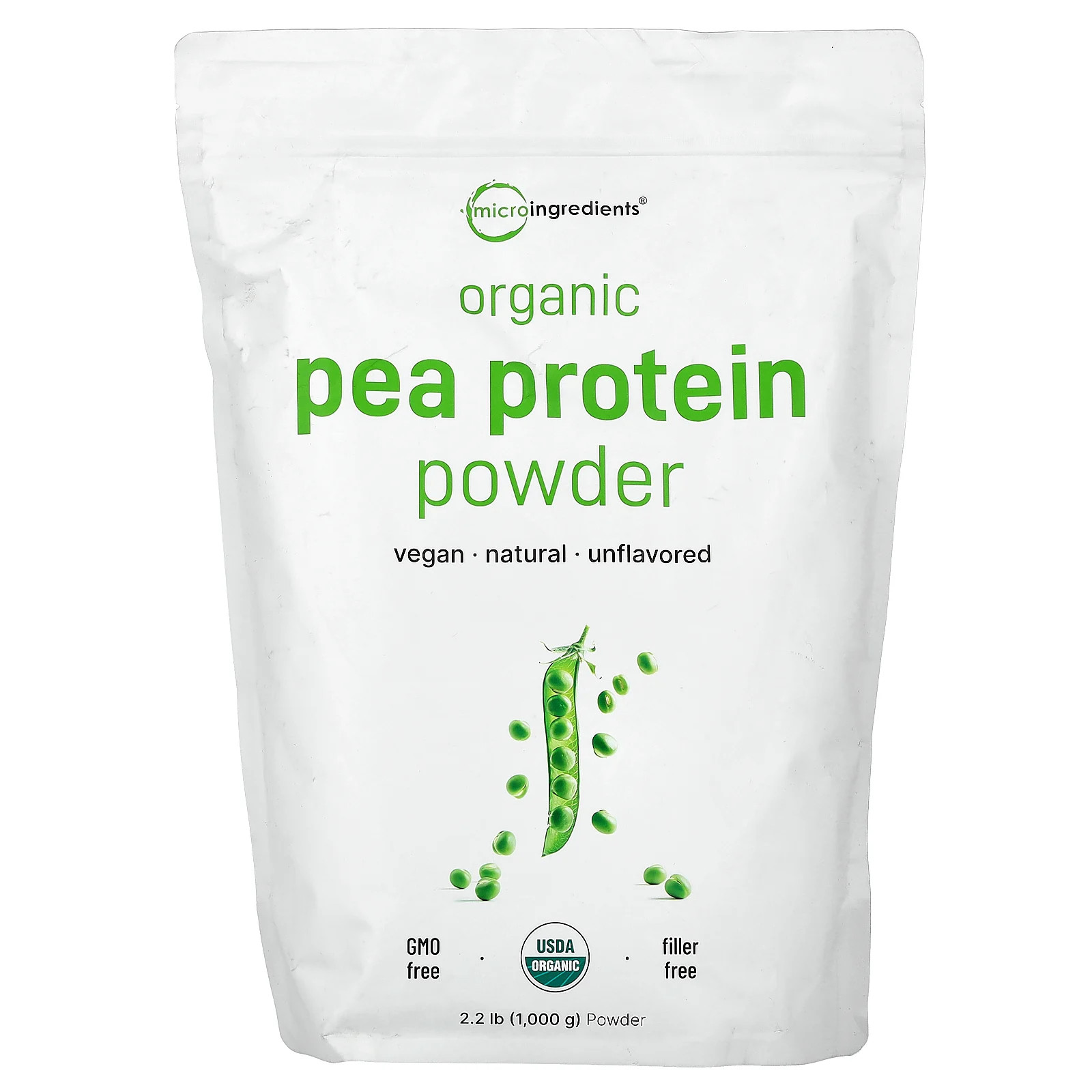 Organic Pea Protein Powder, 2.2 lb (1,000 g)