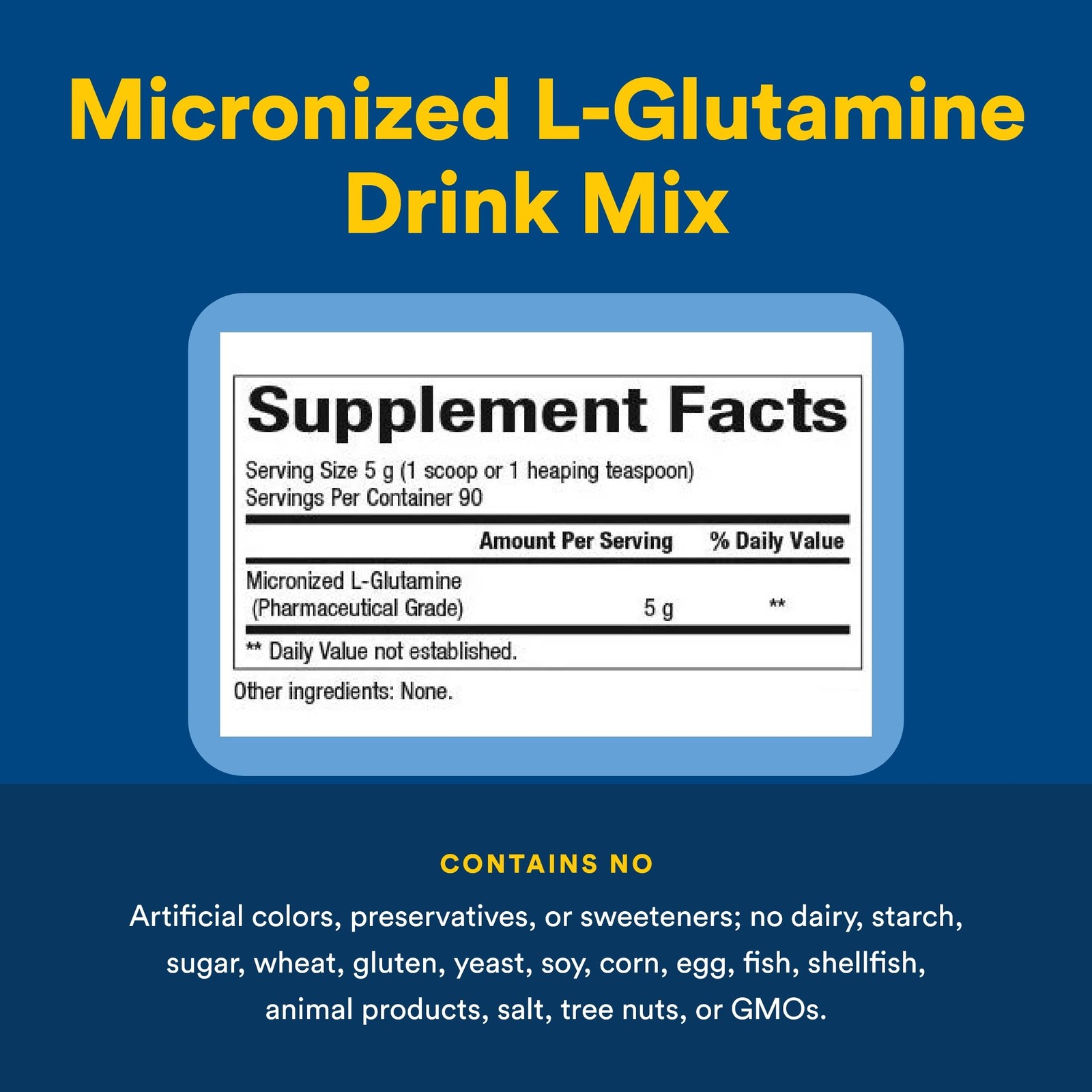 Natural Factors Micronized LGlutamine 5,000 mg Powder Easy Absorption Gut