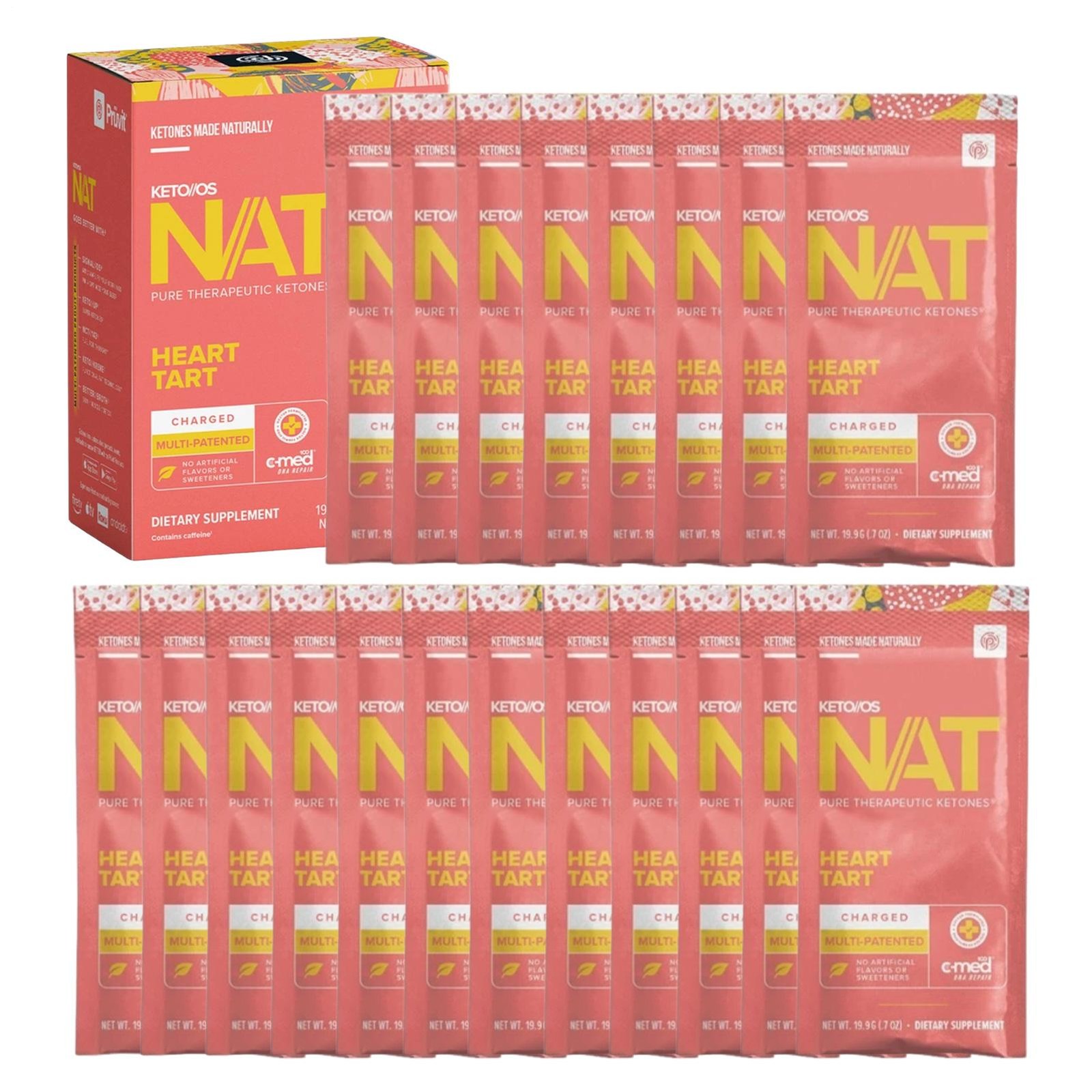 PRUVIT Keto OS NAT Heart Tart Charged Keto Supplement 20 Pack
