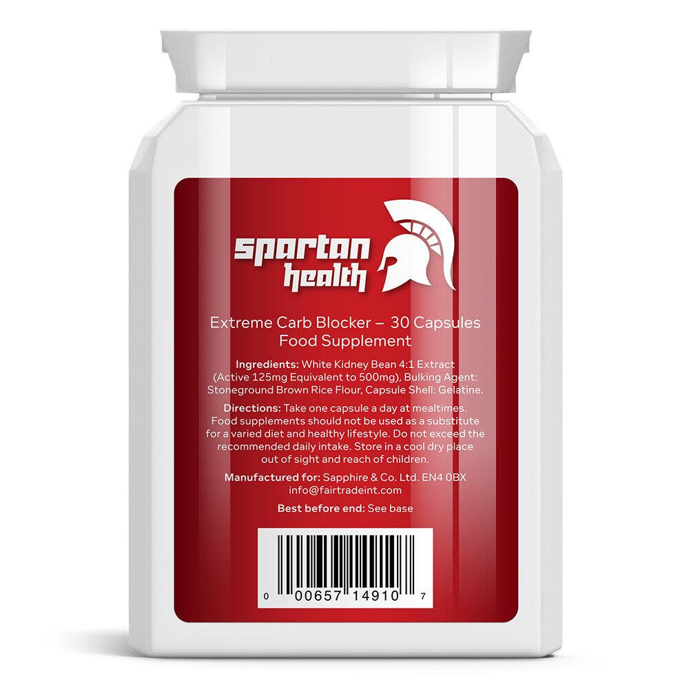 SPARTAN HEALTH EXTREME CARB BLOCKER PILLS CARB BINDER DIET TABLET SEE MUSCLE