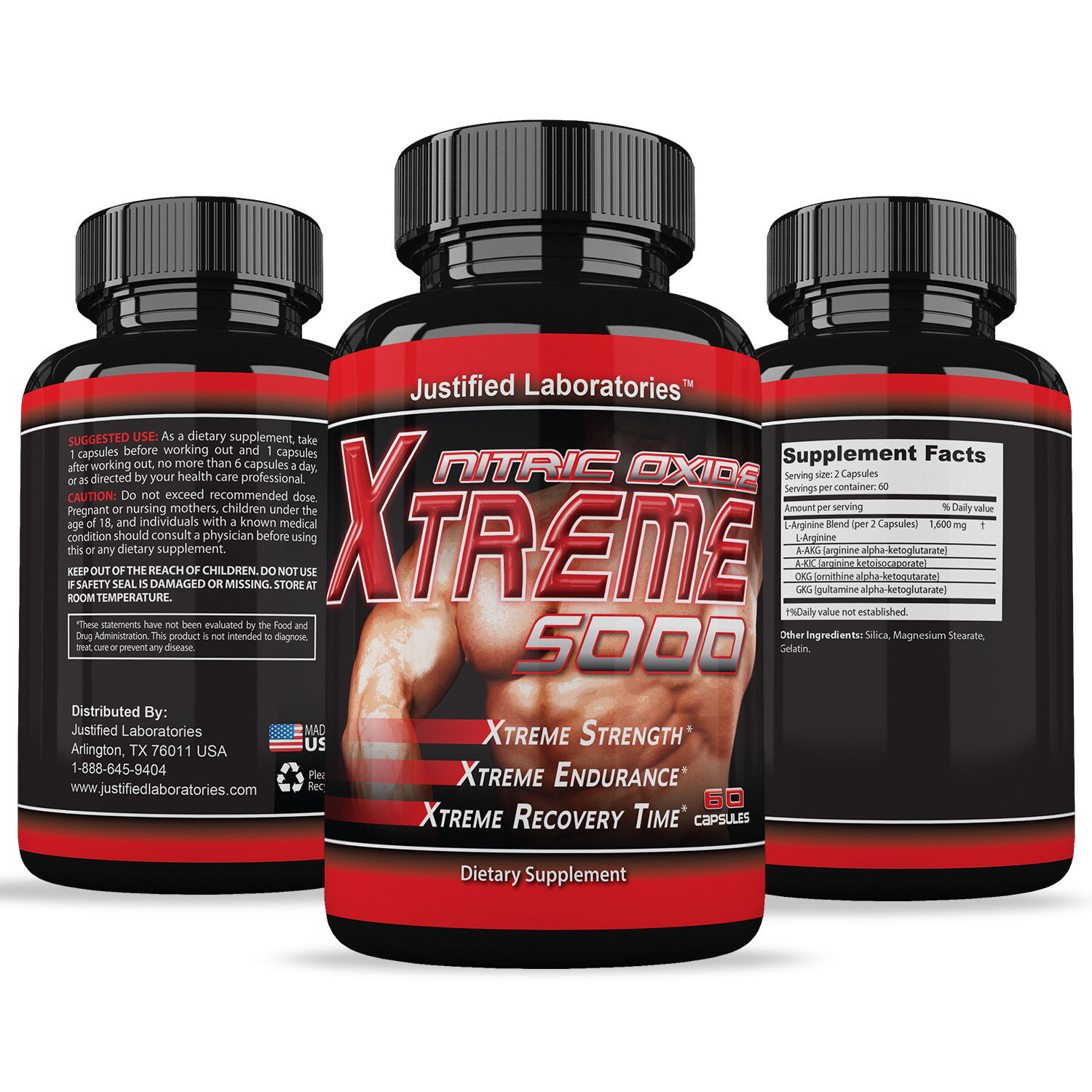 Nitric Oxide Xtreme 5000 Extreme L Arginine Increase Muscle Strength Pump Boost