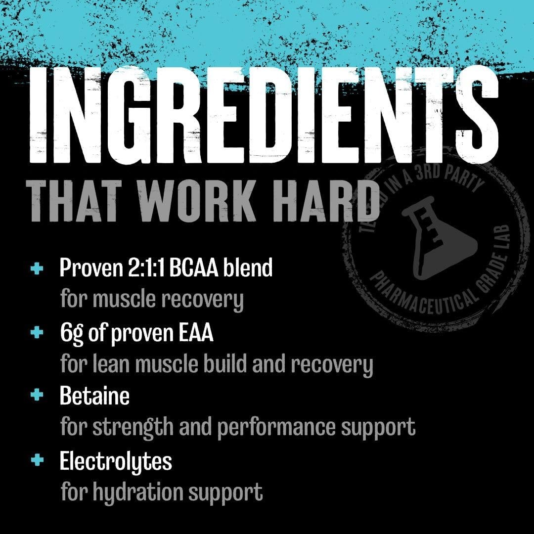 BCAA EAA Amino Acids Powder with Electrolytes & Sea Salt – Strawberry Limeade, 3