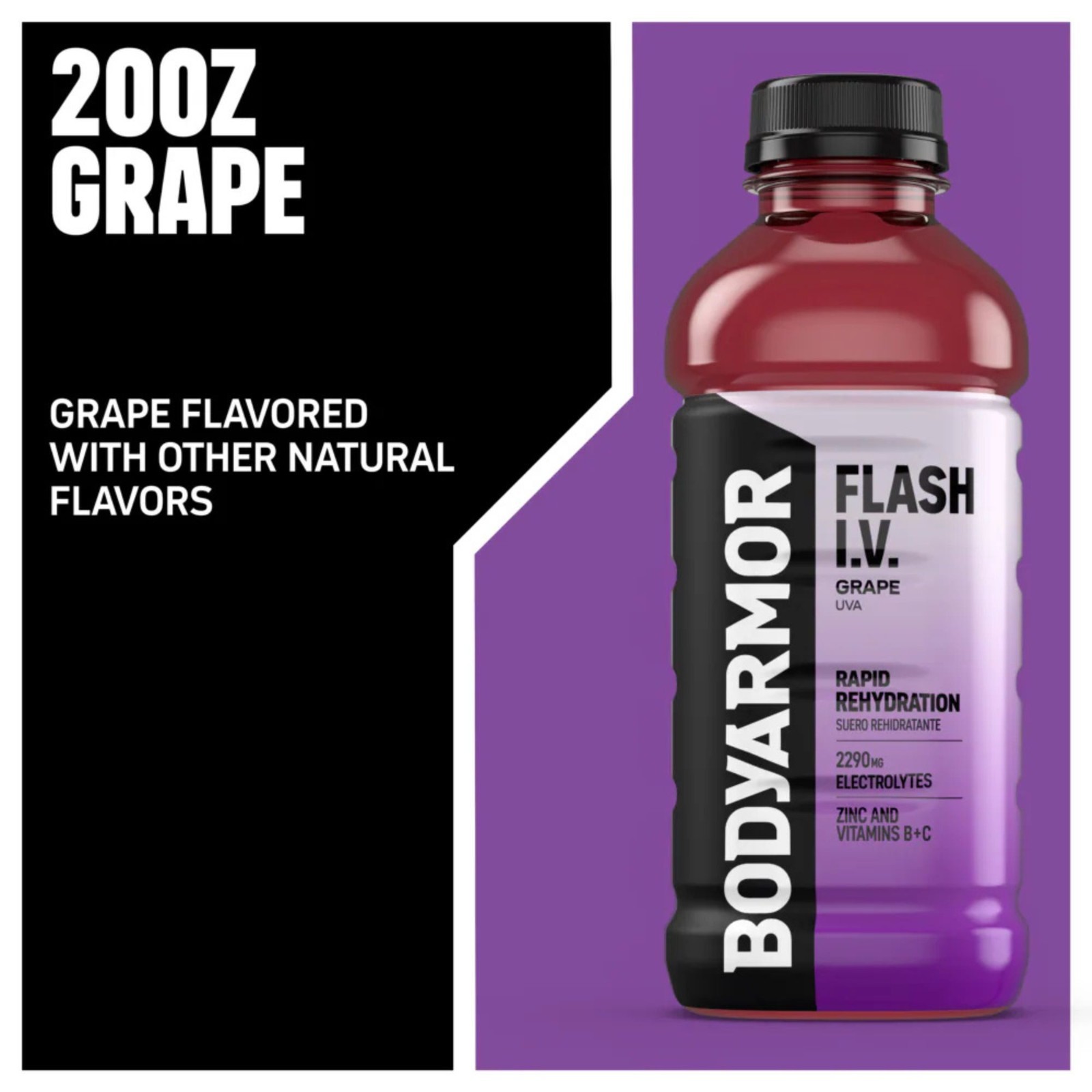 BODYARMOR Flash I.V. Rapid Rehydration – 4 Flavor Variety Pack – 16oz Bottles
