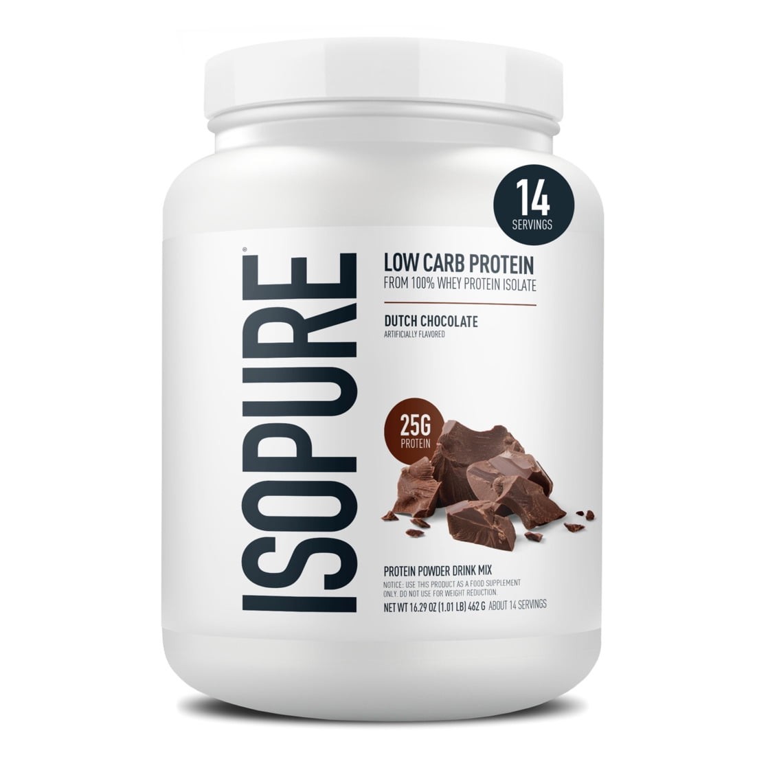 Isopure Zero Carb 100% Whey Protein Isolate Vanilla Protein Powder, 25g