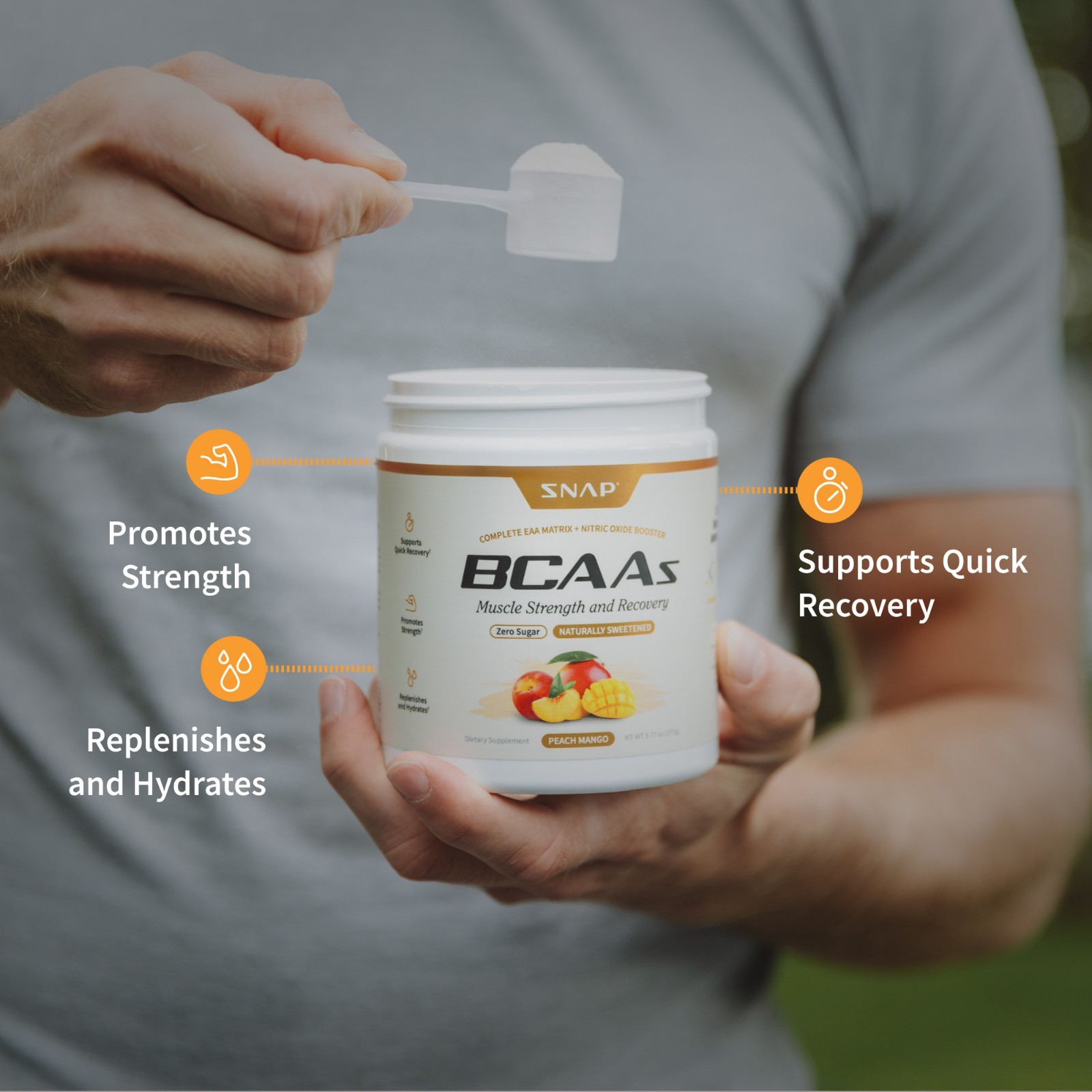 BCAA Amino Energy Powder Nitric Oxide Booster, Pre Workout, Recovery – 2 Flavors