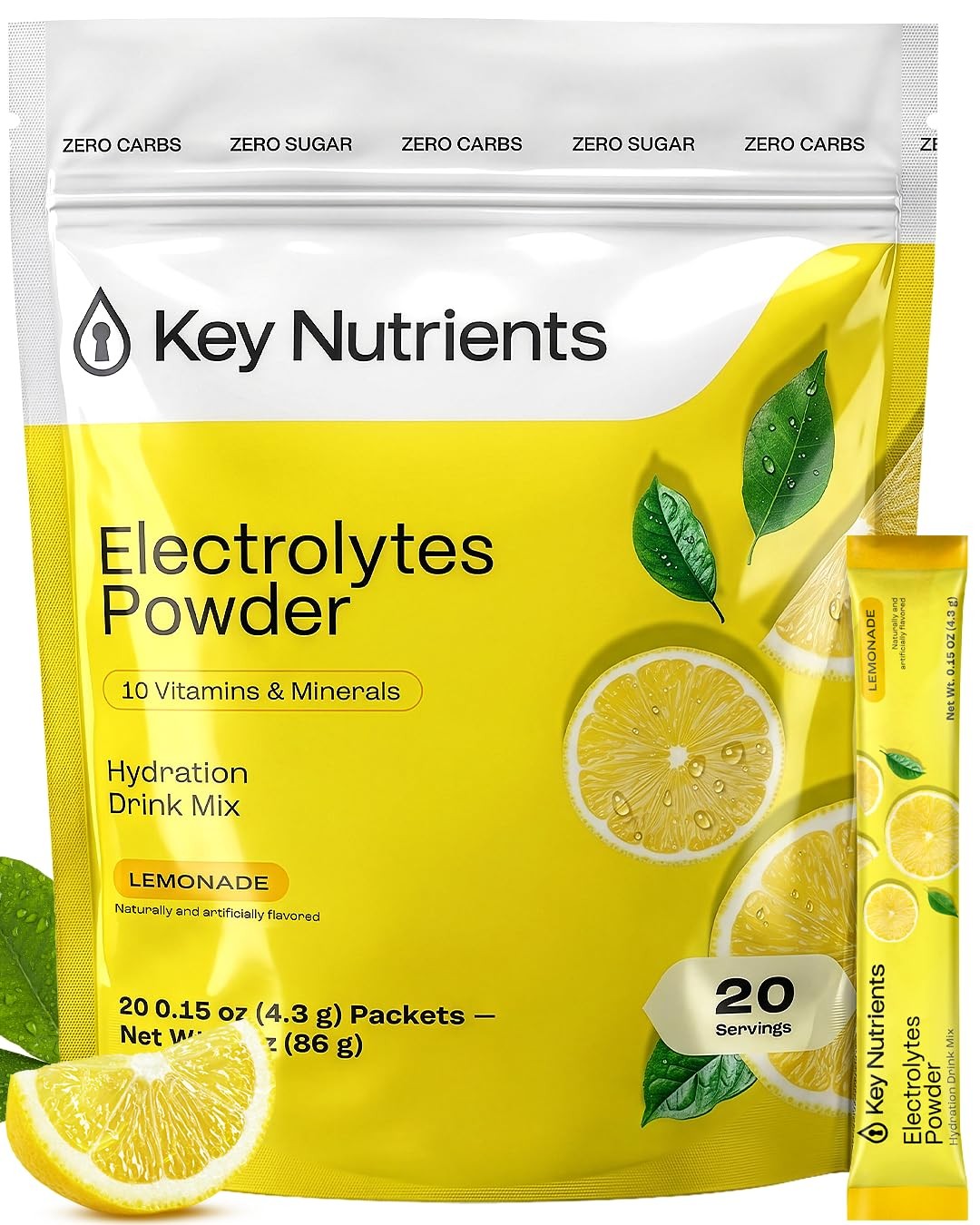 Selenium Electrolytes Powder Packets – Multivitamin Lemonade 20 Pack Hydratio…