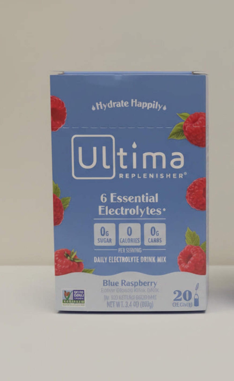 9/26 Ultima Replenisher Electrolyte Hydration Drink Mix, Blue Raspberry, 20 Serv