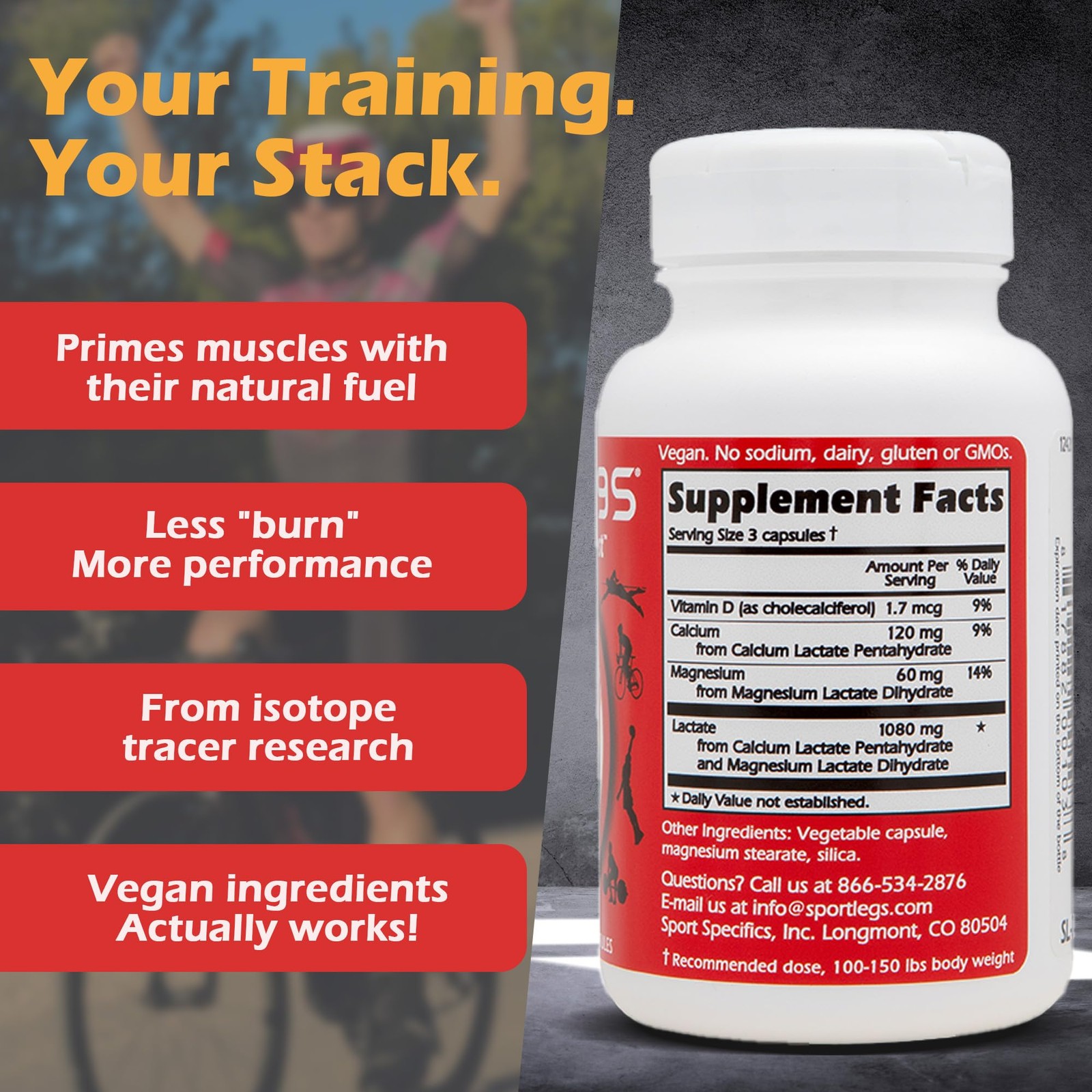 SPORTLEGS Pre-Exercise Metabolic Primer for 120 Count (Pack of 1), One Color