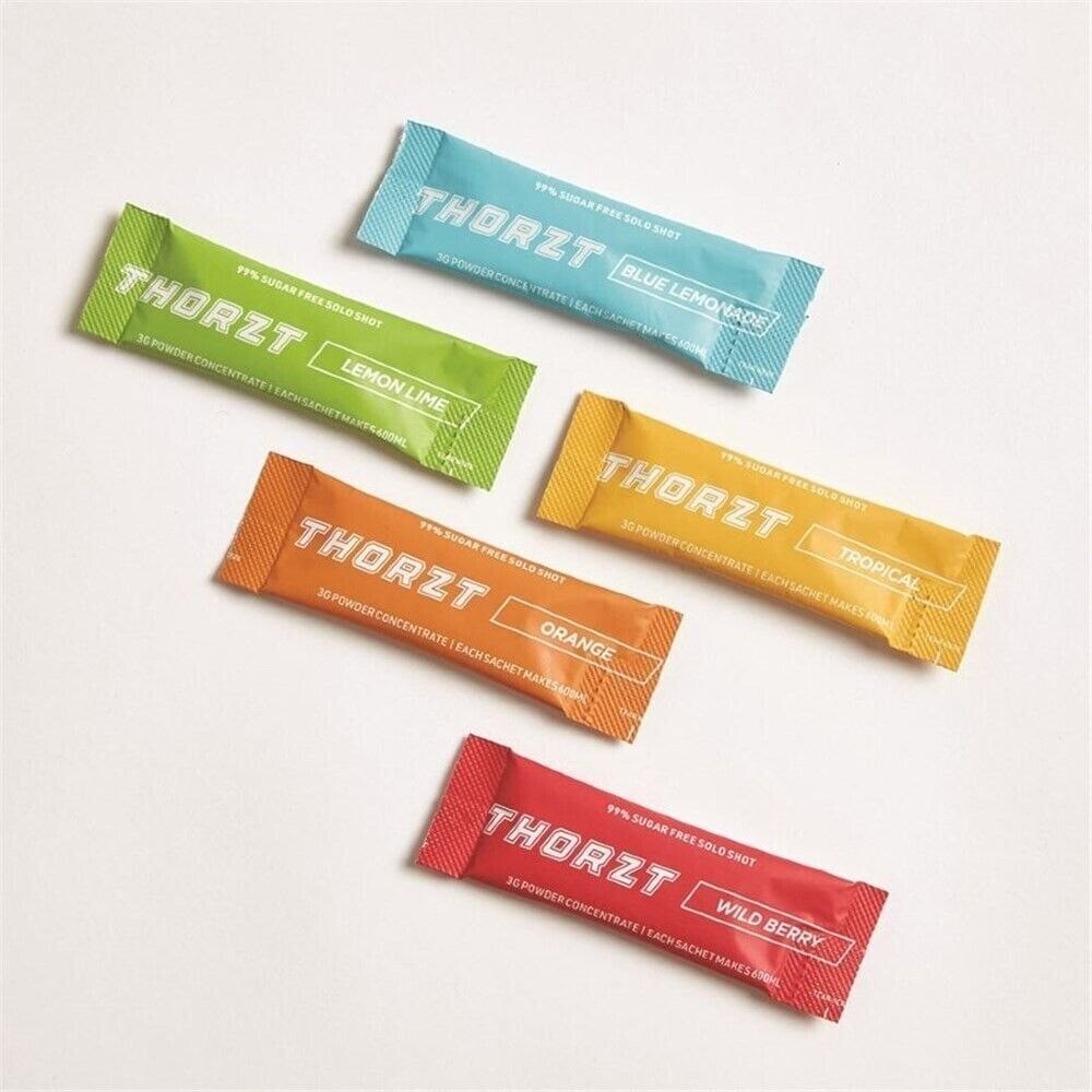 THORZT SSSFBL – 50 x 3gm Sachets Blue Lemonade Flavour Sugar Free Solo Shots