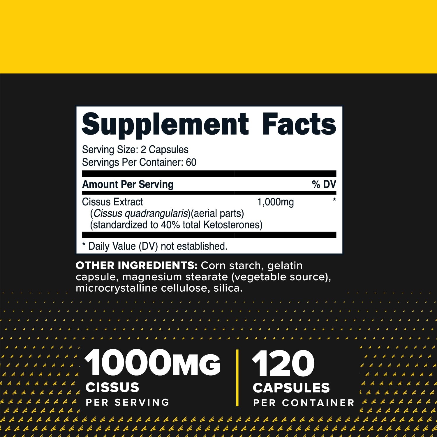 Primaforce Cissus Quadrangularis Extract, 120 120 Count (Pack of 1), Brown