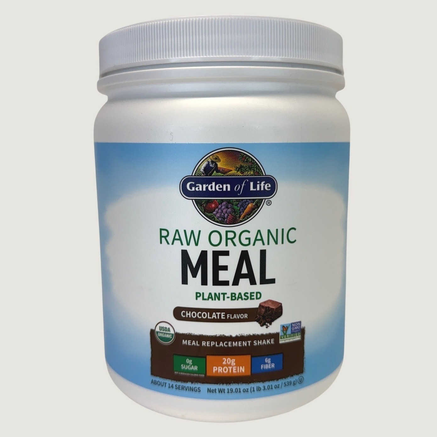 Garden of Life Raw Organic Meal Plant Based Chocolate 19.01oz 539g