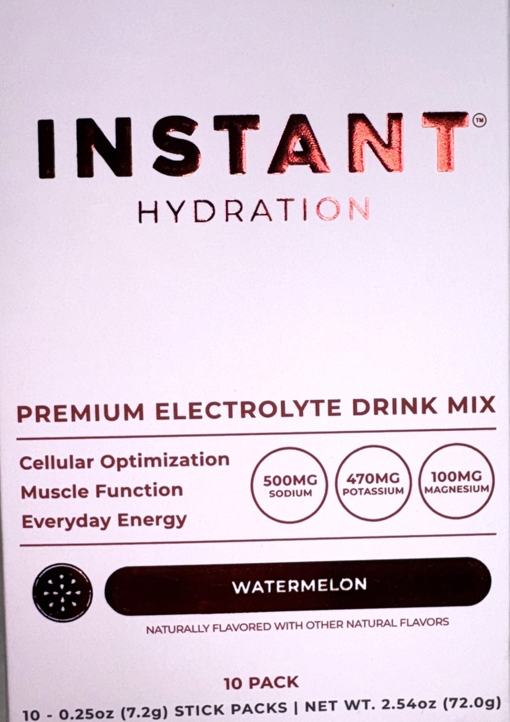 Instant Hydration Sugar Free Electrolytes Powder Seven Packets of Watermelon